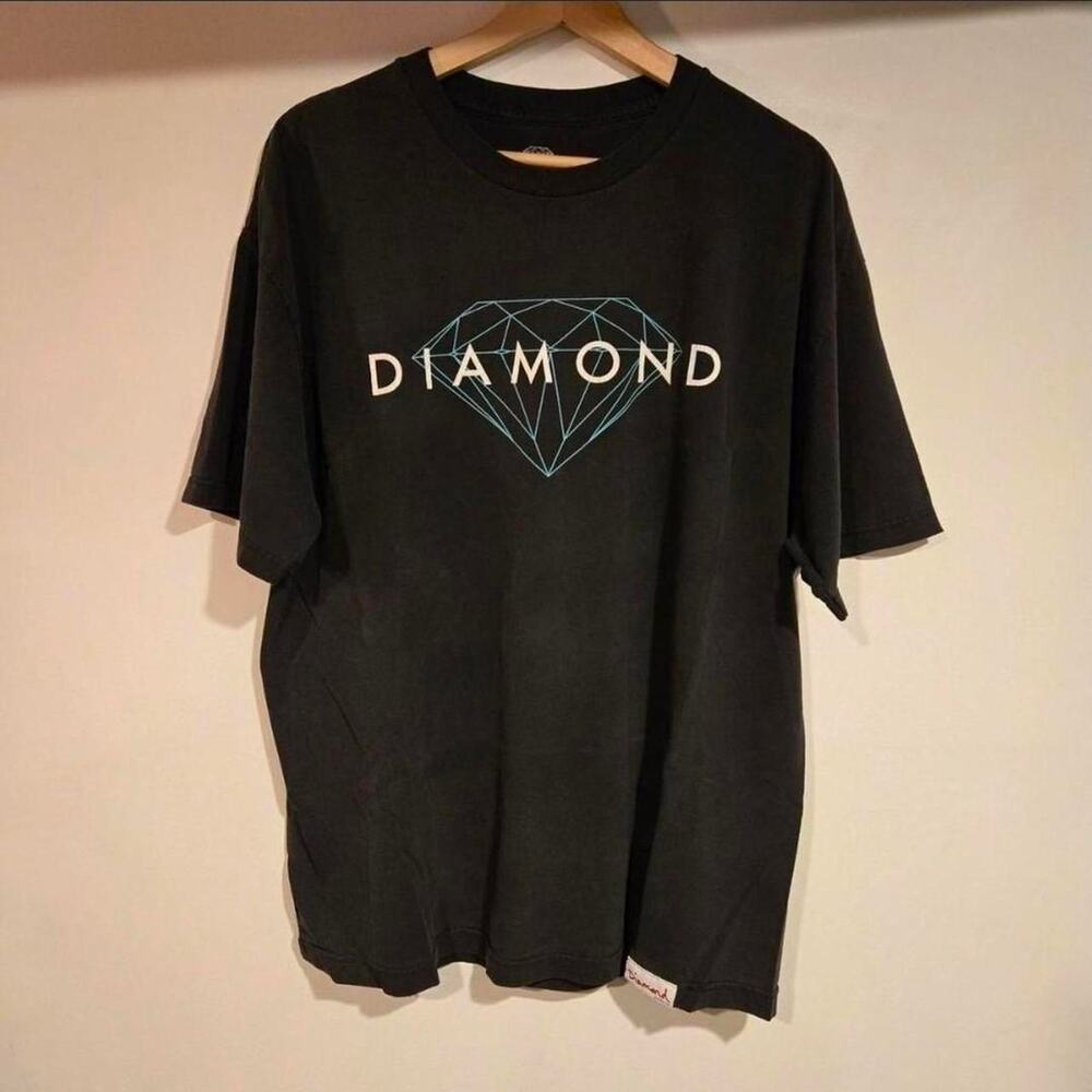 Vtg Y2k Og DIAMOND SUPPLY CO. Big Diamond Spellout Graphic Skate Tee Shirt XL